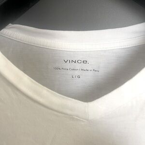 Vince 100% Pima Cotton Tee Shirt Size L in Optic White